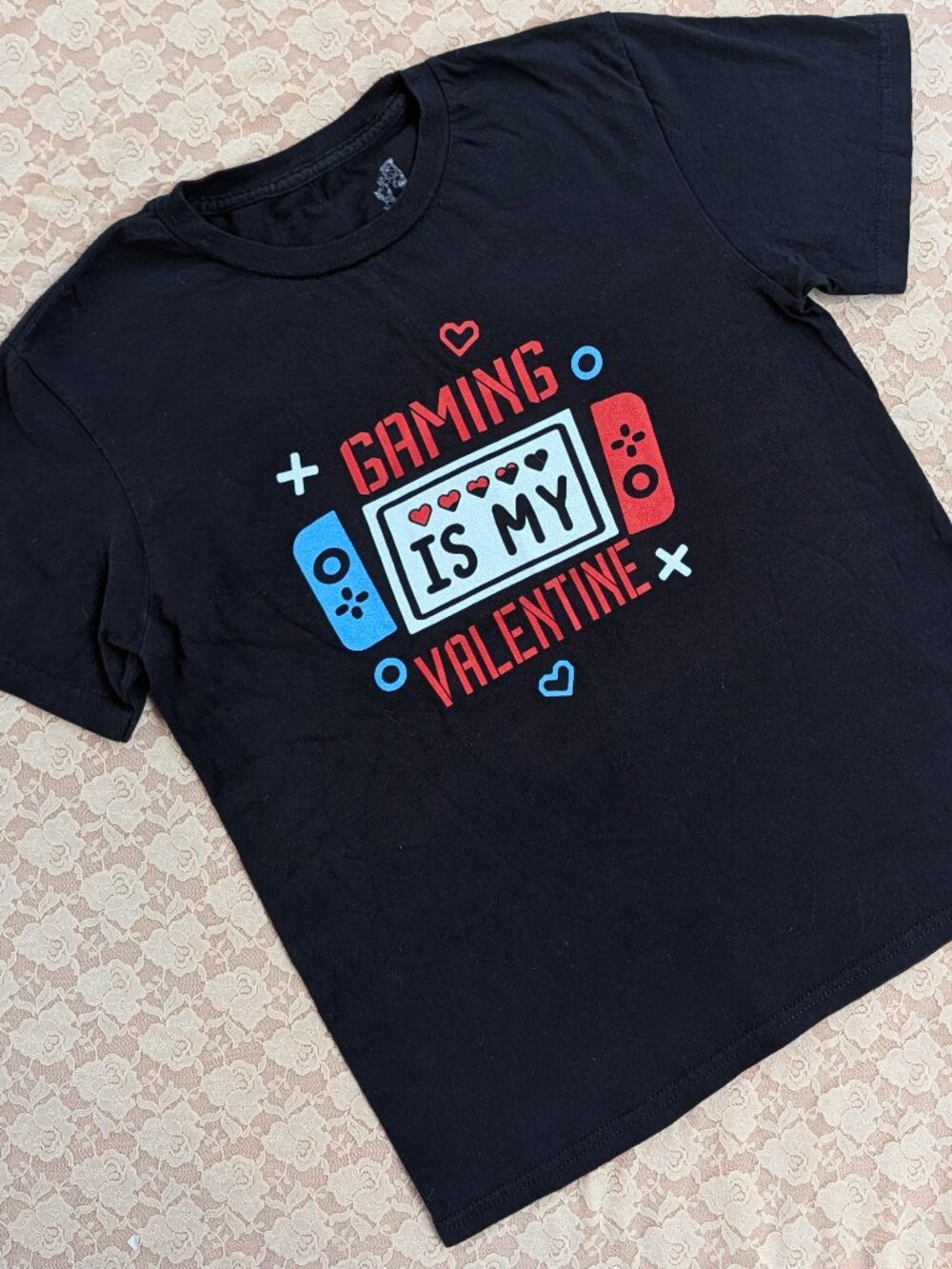 EUC Gaming is my Valentine black tee youth L
